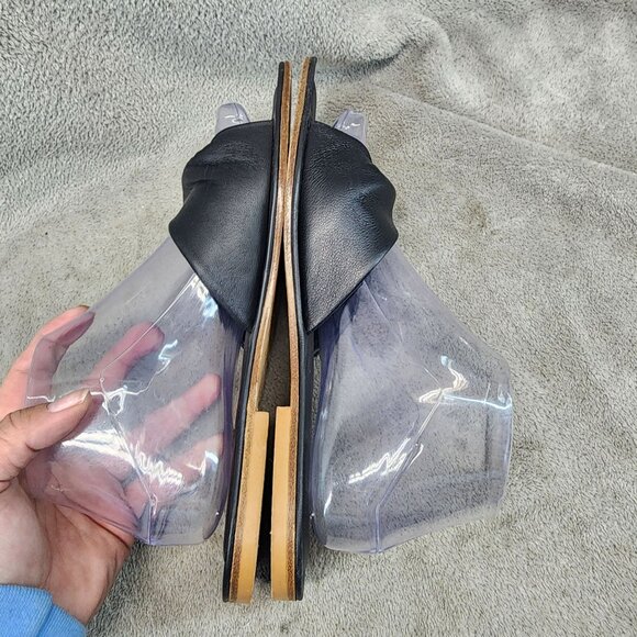 Brunomagli Shoes Womens Size 8.5 Black Leather Slip On Sandals *GUC* - Picture 8 of 12